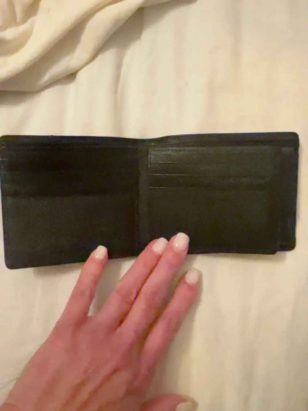 Burberry London Nova Check Black Leather Bifold Wallet Coin Pocket